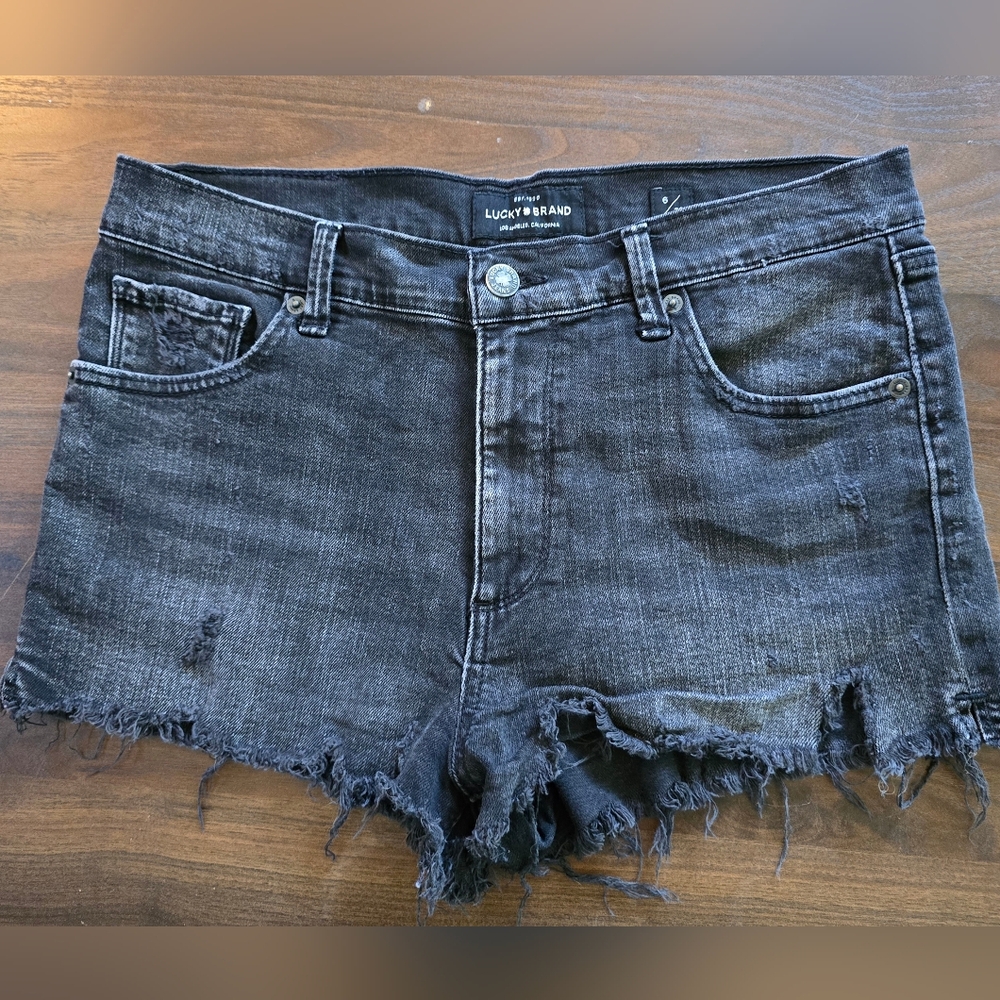 Lucky Brand Women's Black Denim Shorts Size 6/28